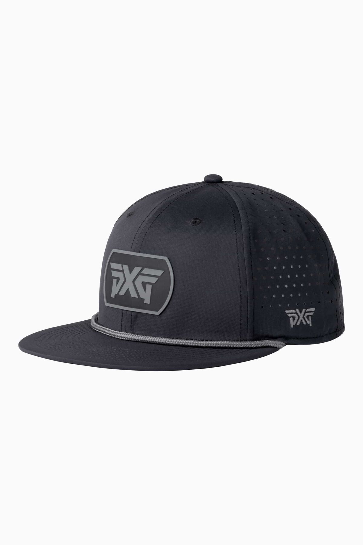 Men's Dog Tag 6-Panel High Crown Snapback Cap Black & Grey